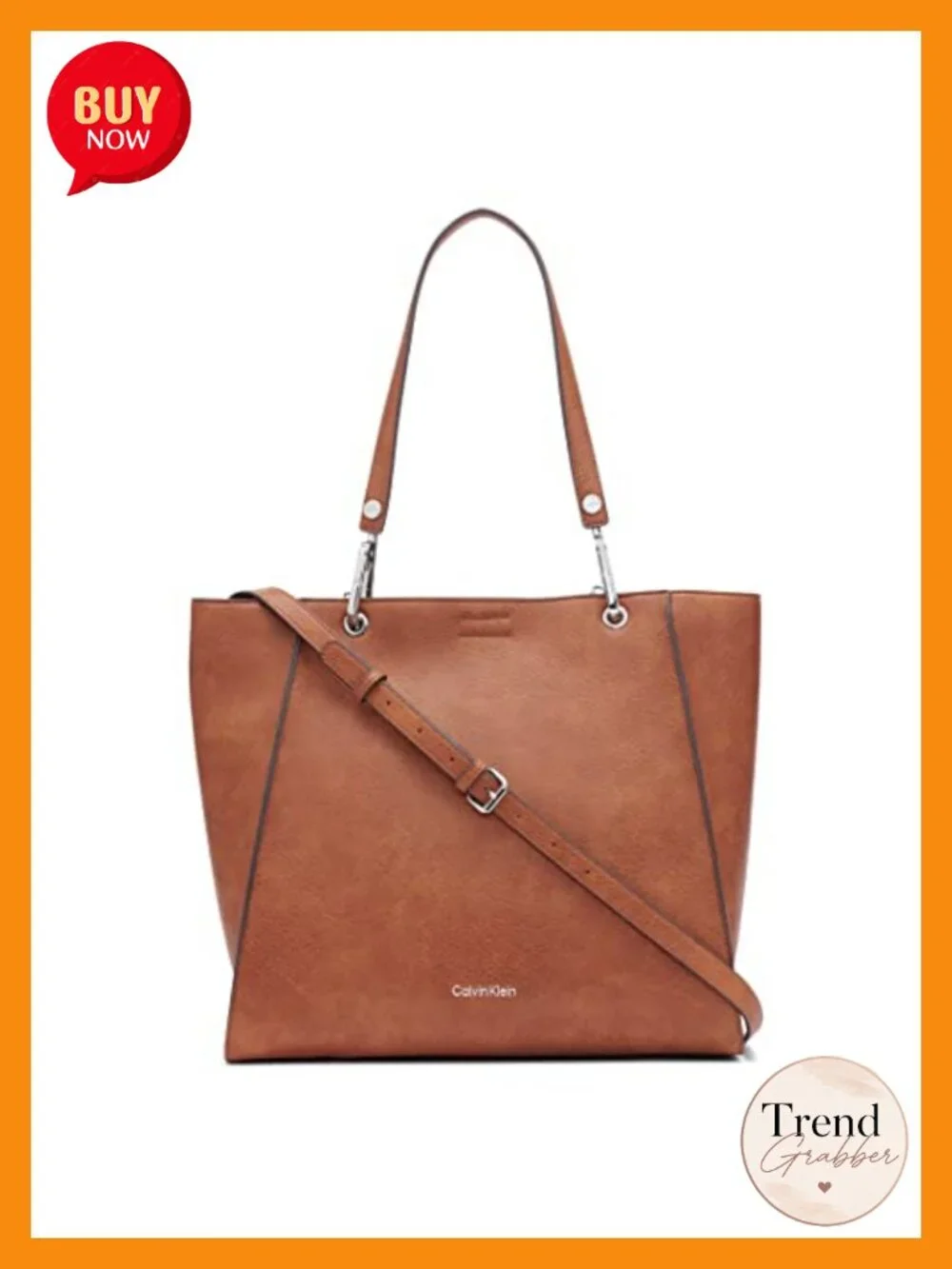 Vegan Leather Tote Bag with Pockets Removable Crossbody Strap